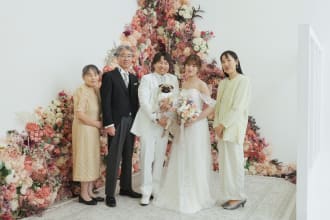 大切な家族と一緒のフォトウェディング