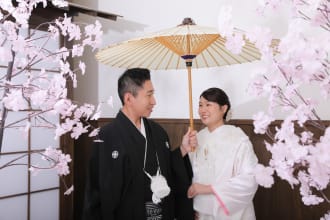 屋内庭園スタジオで和装2着