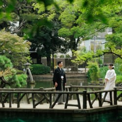 大好きな緑と和装でのウェディングフォト