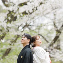 桜と和装ロケーション