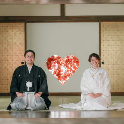 まるで本物の庭園で和装撮影