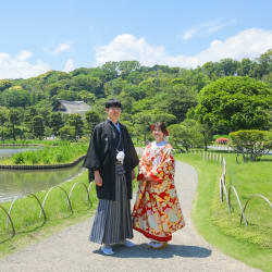 爽やかな青空、瑞々しい新緑、美しい日本庭園　photo by　谷澤　明美