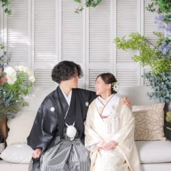 お花に囲まれたスタジオ×和装撮影！