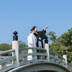 日本庭園と茶室で！