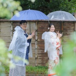 雨×見浜園ロケ