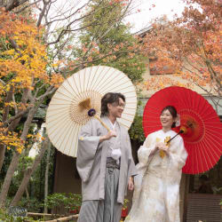 秋の目白庭園とスタジオで残すウェディングフォト
