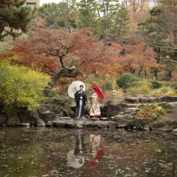 色づく甘泉園で