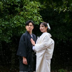 雪化粧の嵐山で