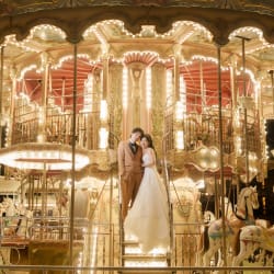 遊園地のイルミネーションで