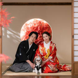 ワンちゃんと一緒にウェディングフォト