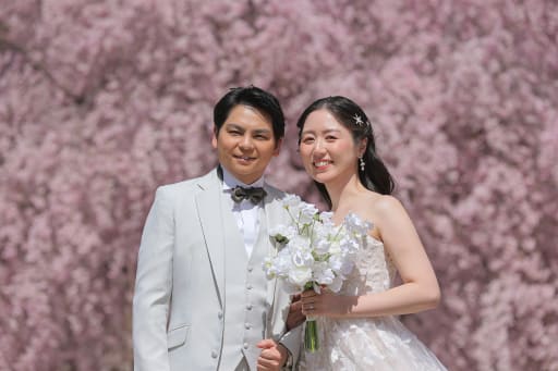 愛車＋上田城の桜