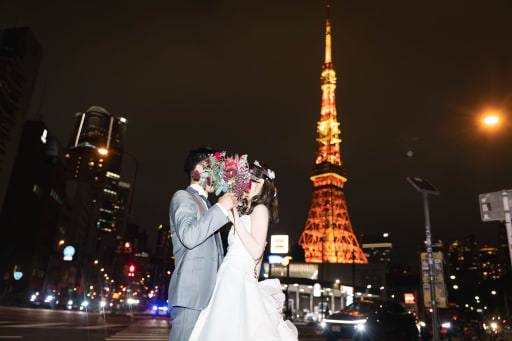 和洋ロケーション！雨夜の東京タワーと！