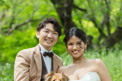 愛犬と一緒に。
