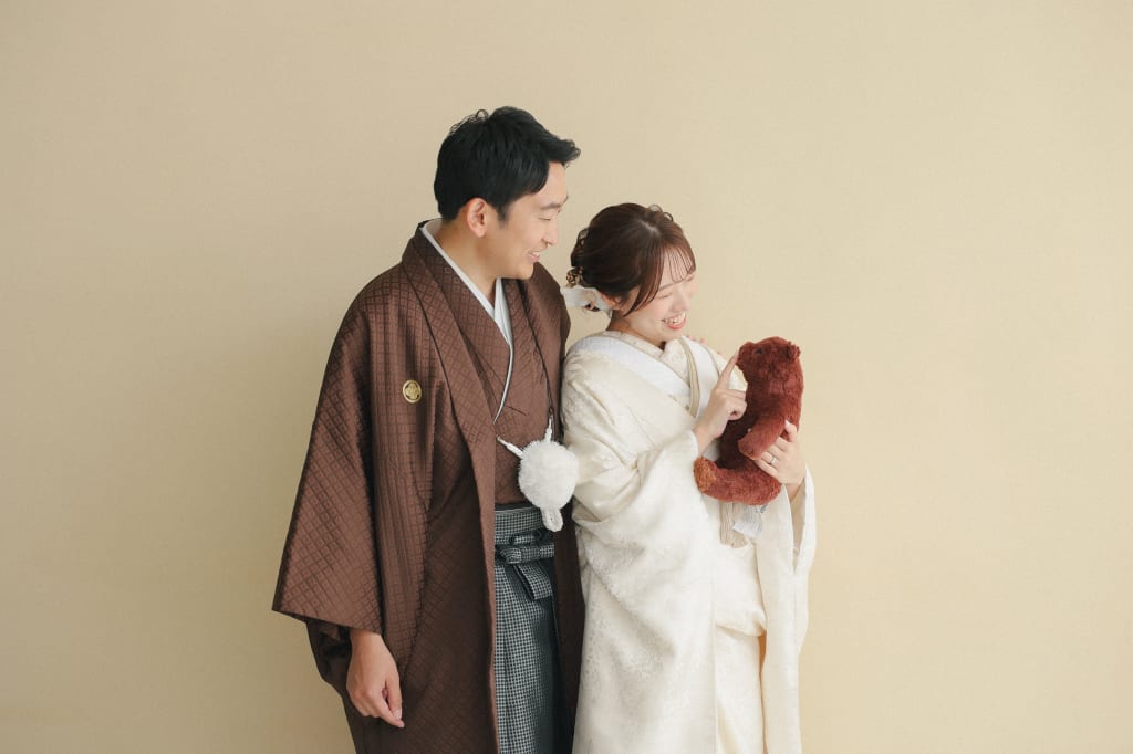 お花に囲まれたスタジオで和装撮影！