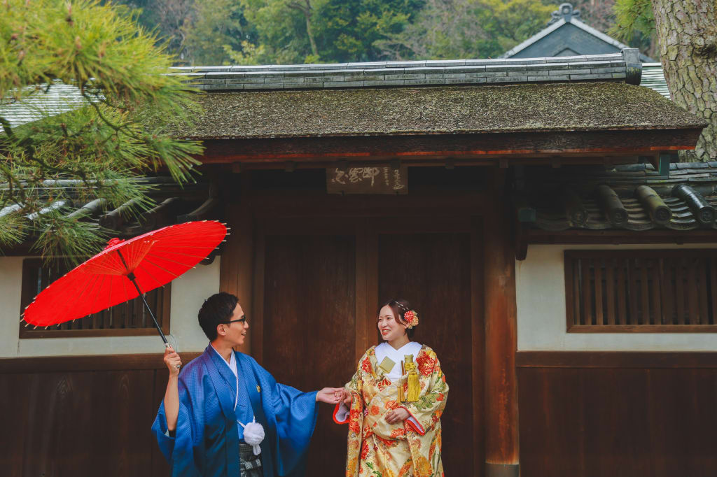 雨の三渓園