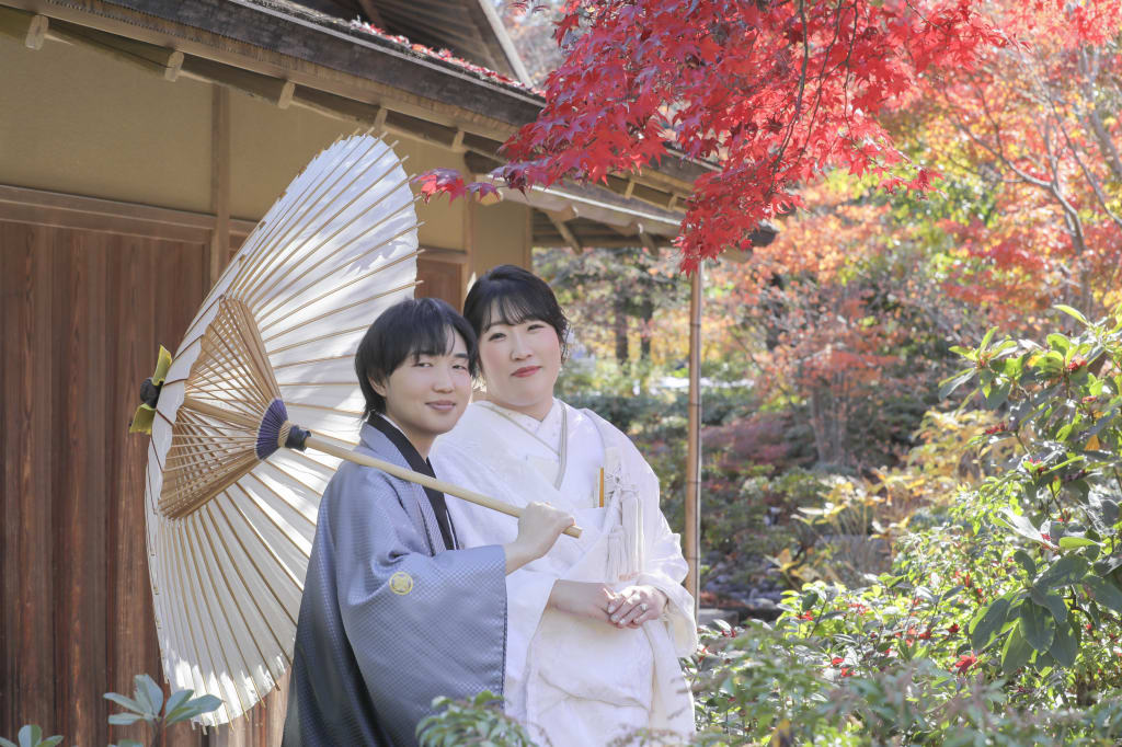 和装で紅葉のロケとスタジオ撮影に行ってきました！