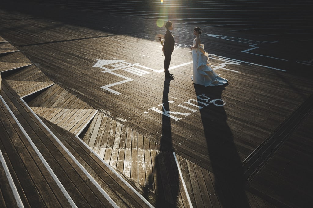 夕景の時間にドラマチックに