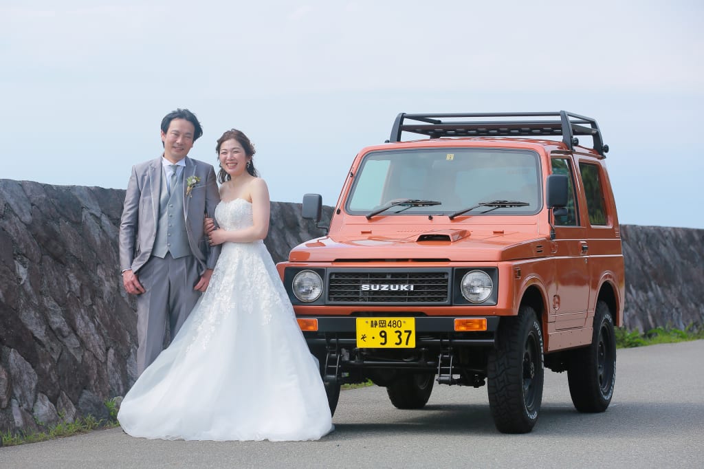 愛車も一緒に。伊豆の海でのロケーションフォト