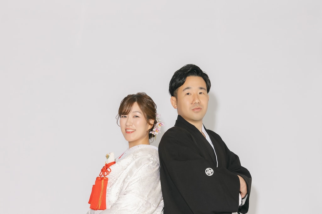 屋内庭園で和装を楽しむ
