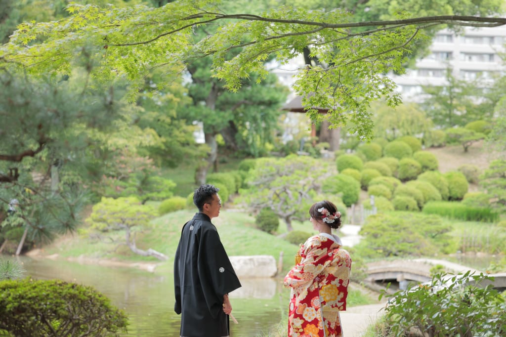 【途中雨降りました】夏の終わりの縮景園♪