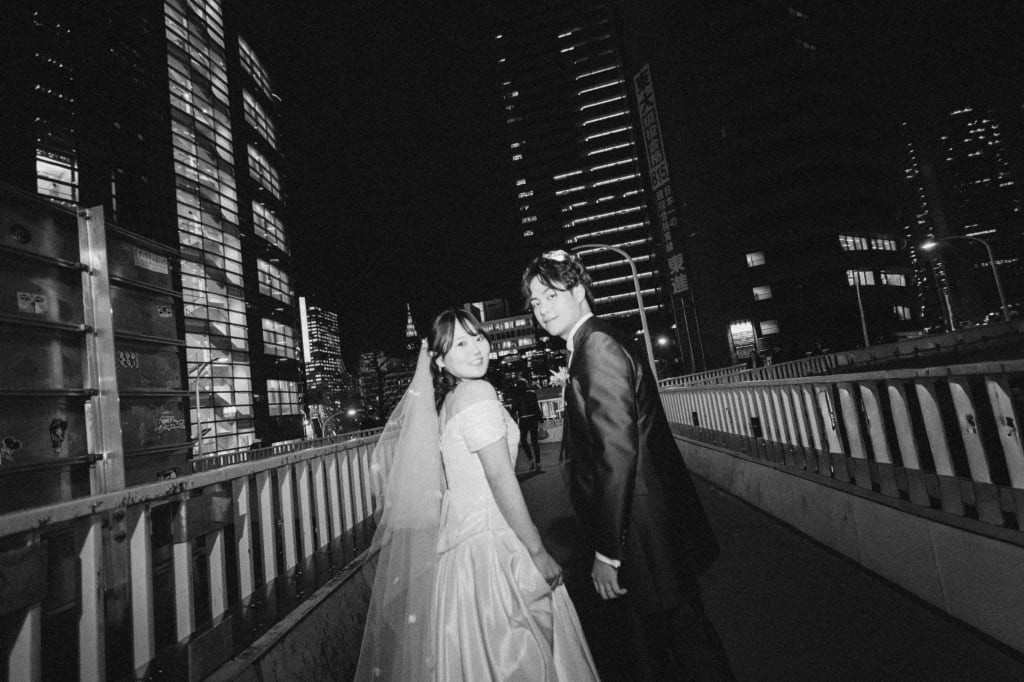 新宿の街並みで