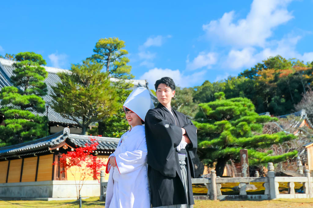 快晴の金戒光明寺で和装撮影