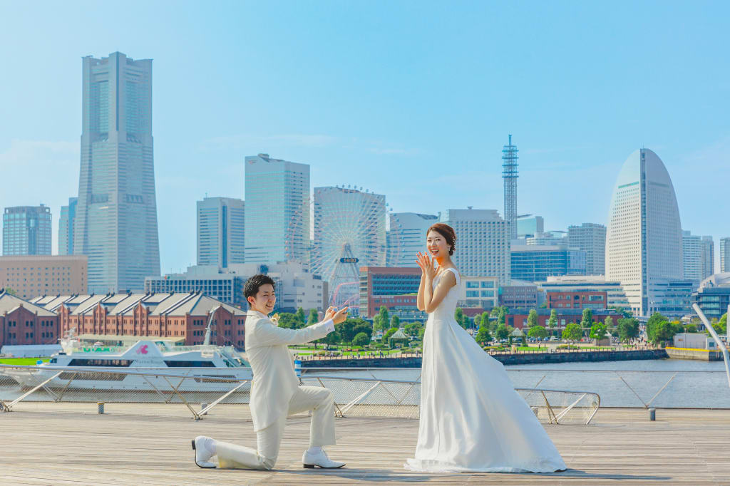 お昼の大桟橋で撮影！！