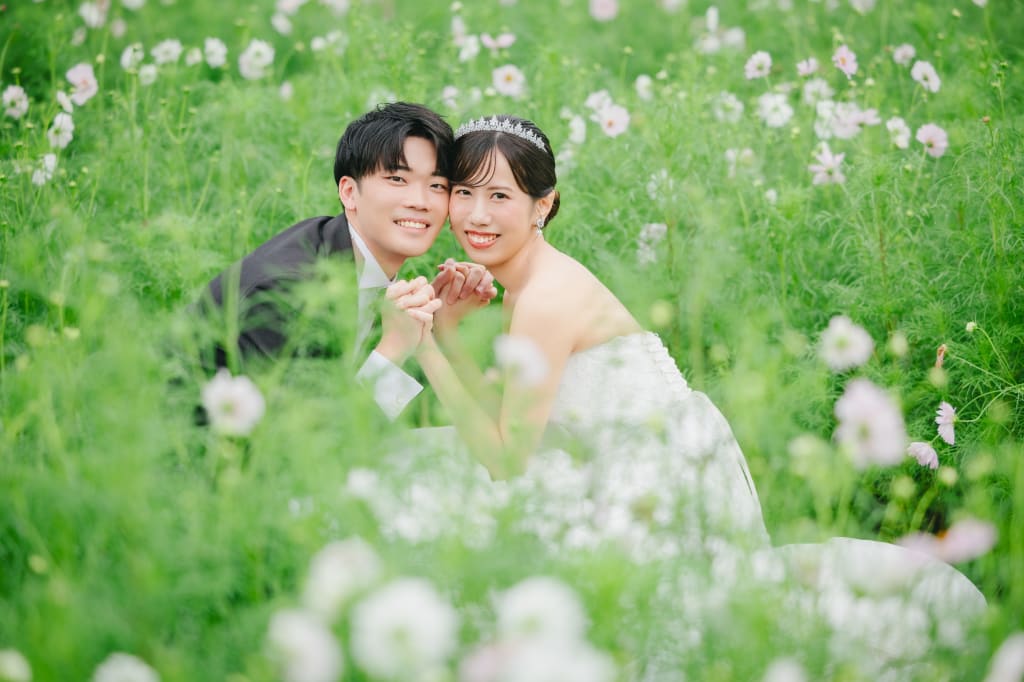 二人の好きなお花での撮影！