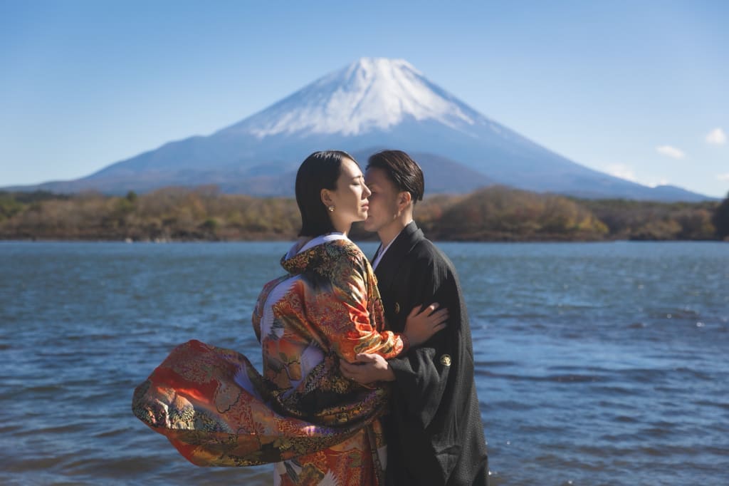 紅葉と富士山のロケーションフォト