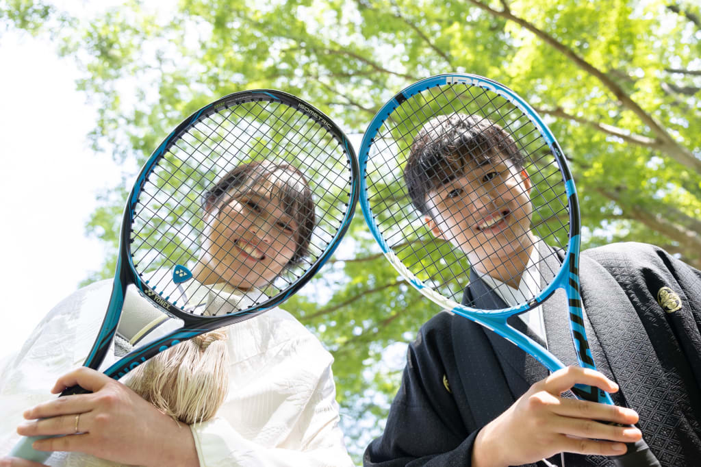 お二人の思い出のラケットと一緒に✨🎾