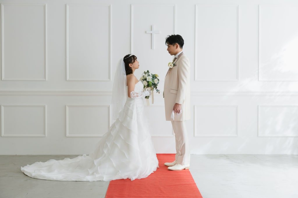 和装屋内庭園スタジオと洋装チャペル風スタジオでの撮影！！