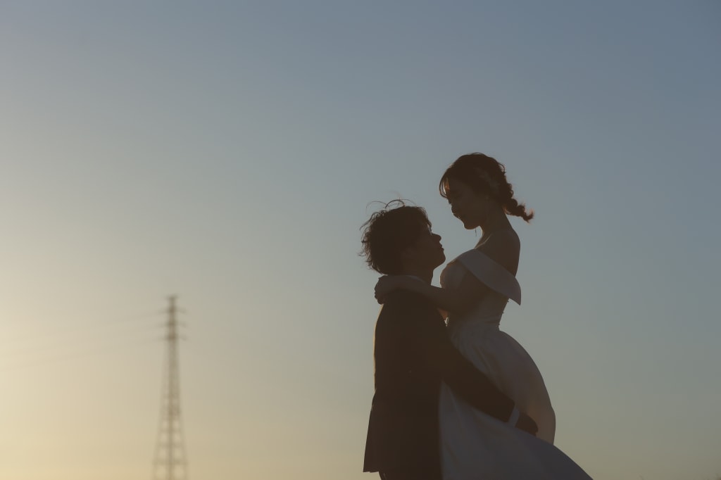 夕暮れ時の庄内緑地公園