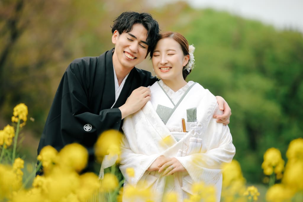 和装とお花で春ロケーション！
