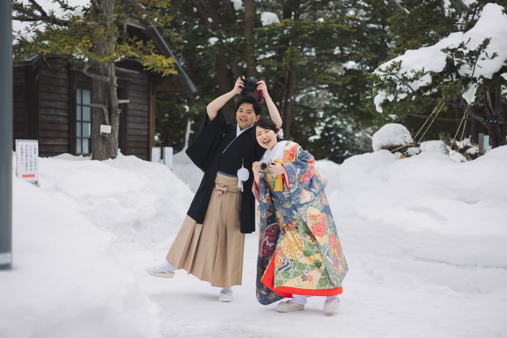 雪と和装