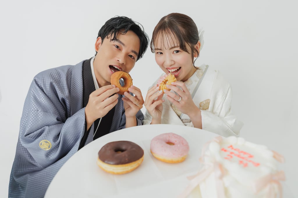 【ドーナツ・ケーキのお持ち込み】和装スタジオ撮影