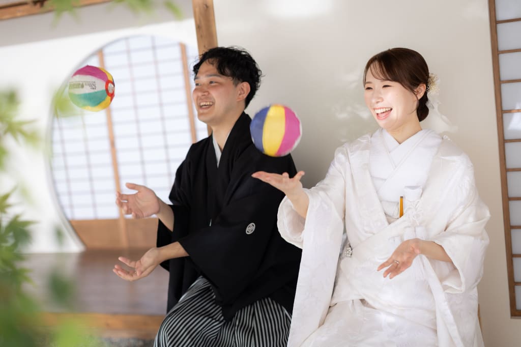 屋内庭園で和装撮影！
