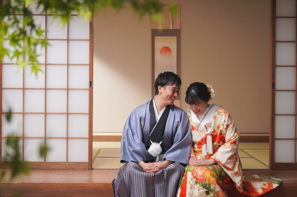 屋内庭園スタジオで。