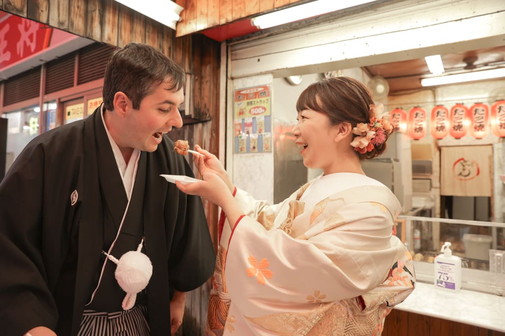 大阪・新世界で！のびのび楽しむ和装フォト