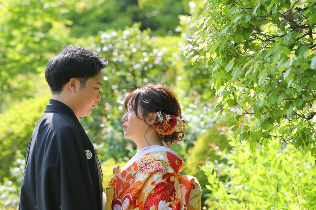 目白庭園で色打掛を♪屋内庭園スタジオで白無垢を♪