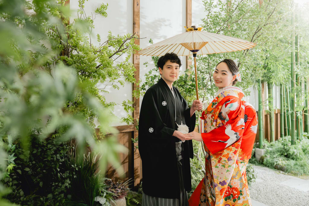 和装2着でのスタジオ撮影