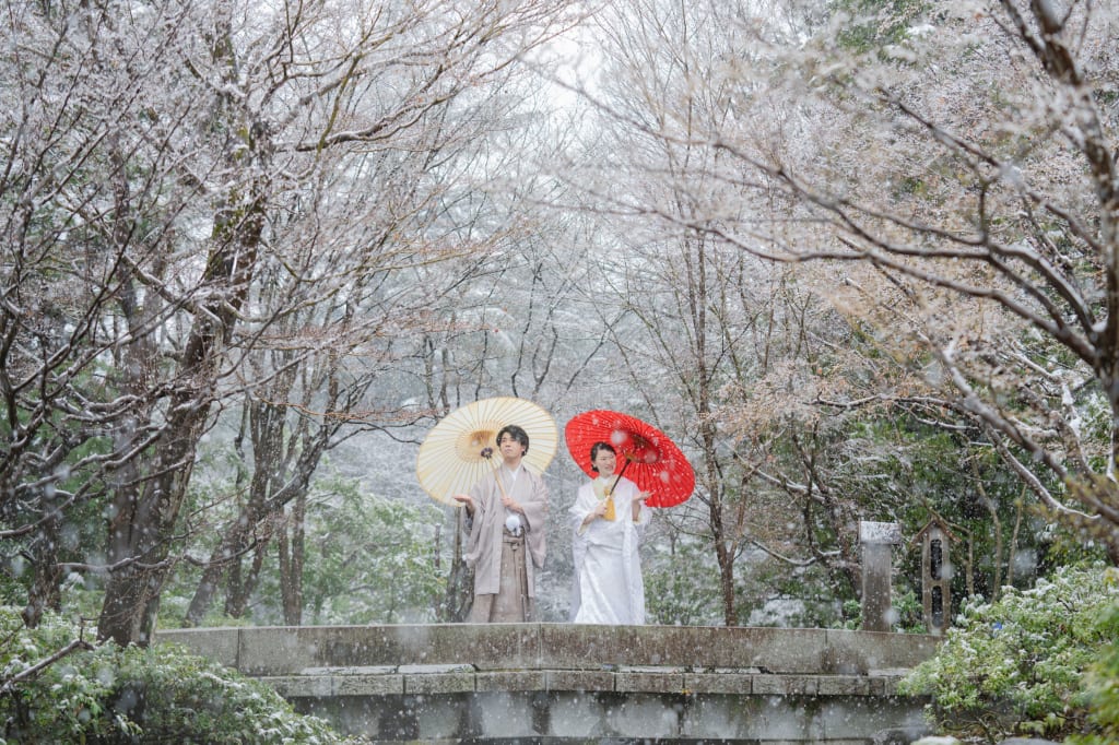 春の雪景色