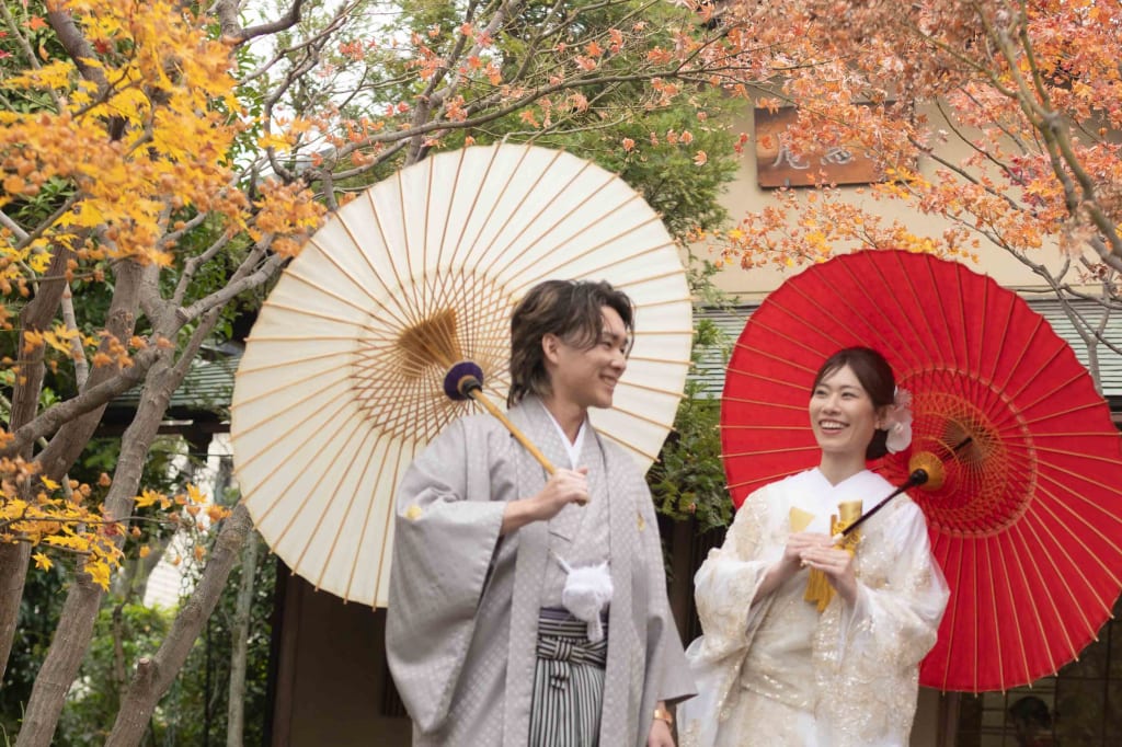 秋の目白庭園とスタジオで残すウェディングフォト