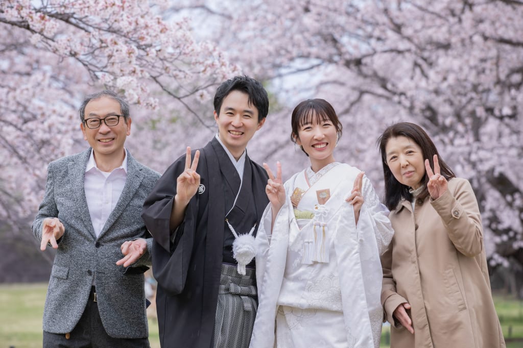 ご家族様とお花見撮影