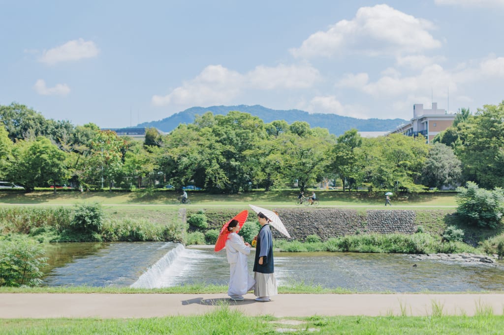 鴨川と祇園での幸せなひととき