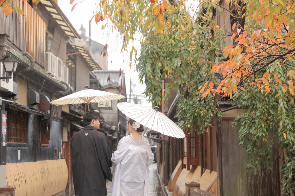 雨の日でも　祇園ロケーション