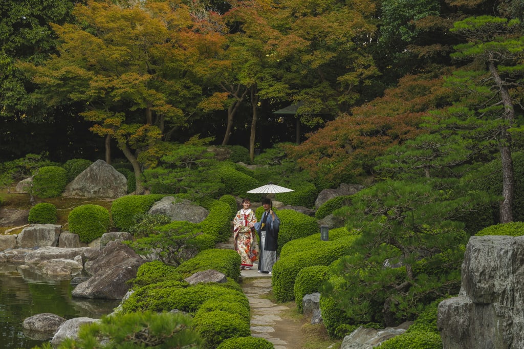 大濠日本庭園 | デコルテフォトグラフィー | 前撮り・フォトウェディング