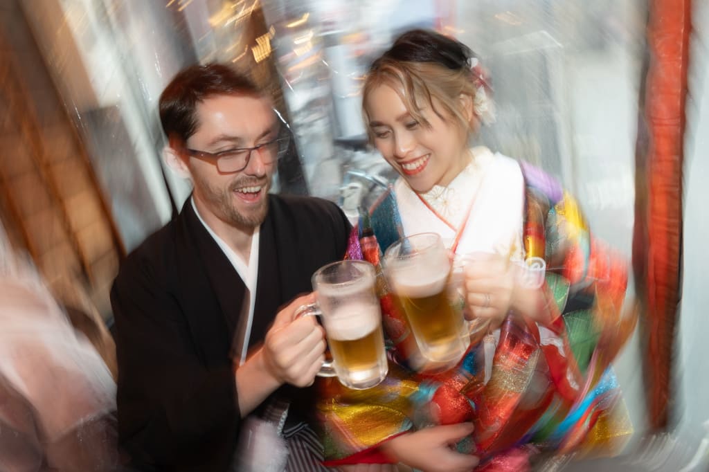 ホッピー通りの居酒屋で乾杯！