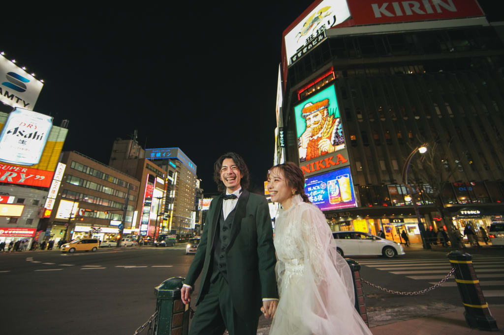 すすきの・大通周遊ロケーションプラン | フォトウェディング・前撮り・結婚写真