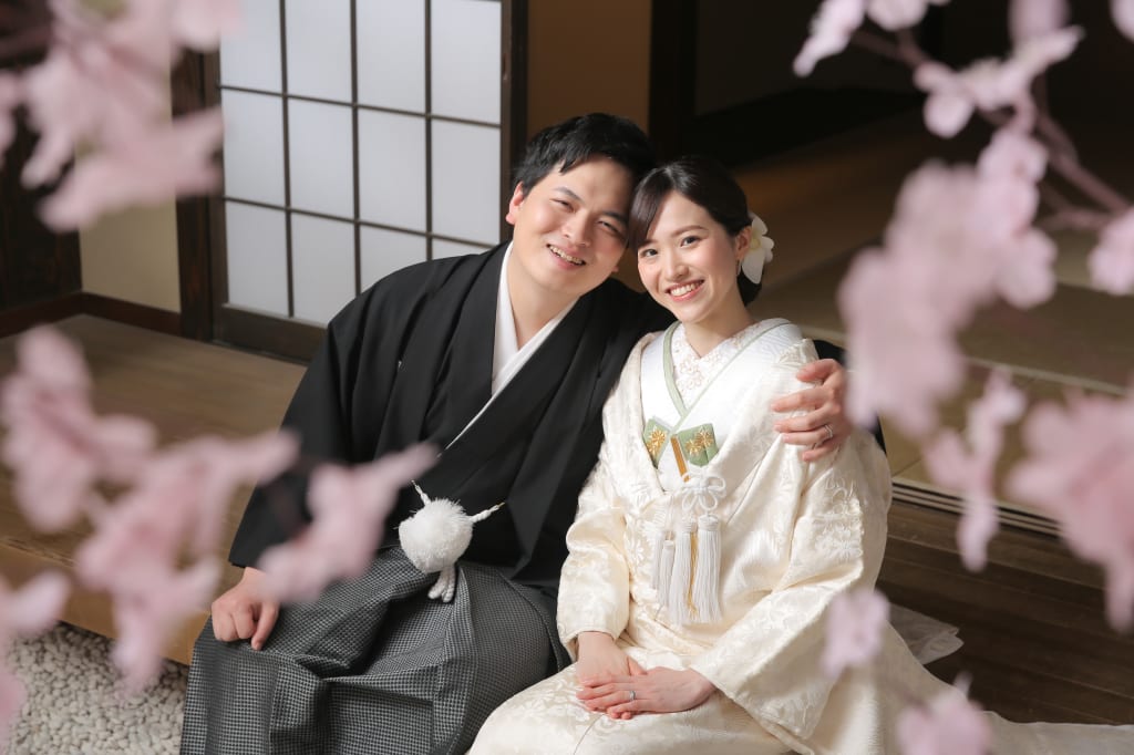 屋内庭園スタジオにて桜と撮影