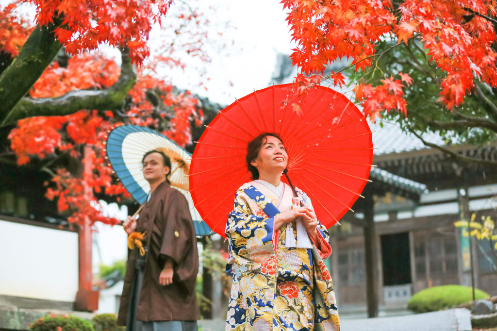 秋の紅葉のきれいな萬福寺ロケーション